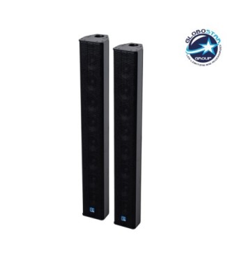 GloboStar® FDB K803 98024 PA Speaker - Παθητικό Ηχείο Column Κολωνάτο Επιτοίχιο & Επιδαπέδιο 8Ω - 200W RMS (800W Peak) - 8 x 3" Inches Mid & HF - IP20 - Μαύρο - Μ10 x Π11 x Υ75cm - Ζεύγος